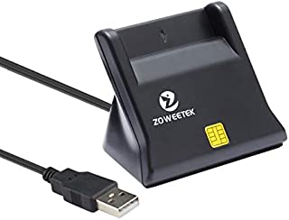 Zoweetek DOD Military USB Common Access CAC Smart Card Reader, Compatible with Windows, Mac OS and Linux