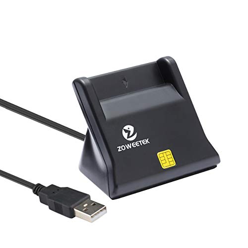 Zoweetek DOD Military USB Common Access CAC Smart Card Reader, Compatible with Windows, Mac OS and Linux