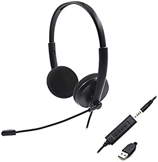 3.5mm/USB Headset with Microphone, Lightweight Computer HeadphonesInline Volume Mute Control, Headset with Noise Cancellation Microphone for Laptop, PC, Cell Phone, Skype Chat and Office headsets.