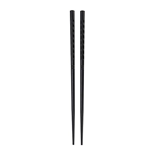 Non-Slip Japanese Chopsticks Alloy Sushi Chop Sticks Set Chinese Gift,1 Pair, Black