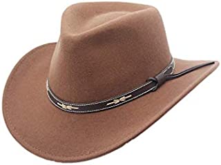 Santa Fe Crushable Wool Felt Outback Western Style Cowboy Hat by Silver Canyon, Pecan