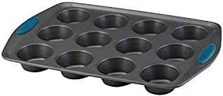 Rachael Ray 47957 Yum -o! Nonstick Bakeware 12-Cup Muffin Tin With Grips / Nonstick 12-Cup Cupcake Tin With Grips - 12 Cup, Gray