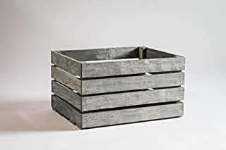 Darla'Studio 66 Antique Gray Stained Rustic Wood Crate