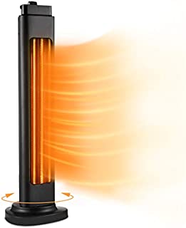 Patio Heater-750/1500W ETL Certified Electric Space Heater for Large Room, 3s Instant Heat, Heat up 400Sq Ft, 90° Oscillation, Radiant Heater with Overheat Tip-over Protection for Outdoor & Indoor Use, Waterproof