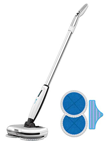 Rollibot M6 2 in 1 Floor Scrubber - Cordless Rotating Electric Mop Spinning Hard Floor Cleaner or Polisher Works On Laminate, Wood, Linoleum, Tile, Marble, and More - Rechargable