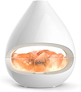 Pure Enrichment PureGlow Crystal - The Original Patent Pending 2-in-1 Himalayan Salt Lamp and Ultrasonic Essential Oil Diffuser with 100% Pure Himalayan Salt, 3 Halogen Bulbs, and 5 Light Settings