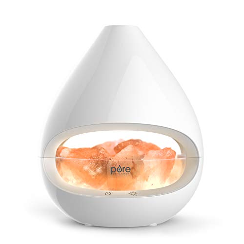 Pure Enrichment PureGlow Crystal - The Original Patent Pending 2-in-1 Himalayan Salt Lamp and Ultrasonic Essential Oil Diffuser with 100% Pure Himalayan Salt, 3 Halogen Bulbs, and 5 Light Settings