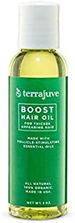 Hair Oil for Hair Growth by Terrajuve, Natural Treatment for Alopecia, Hair Thinning, and Hair Loss, Pure, All Organic, Safe and Effective, Made in USA