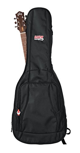 Gator Cases 4G Series Gig Bag For Acoustic Guitars with Adjustable Backpack Straps; Fits Most Dreadnaught Style Acoustic Guitars (GB-4G-ACOUSTIC)