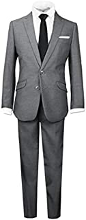 Black n Bianco Boys Signature Slim Suit, Dark Gray (Charcoal), 16