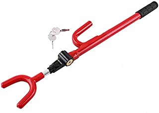 Steering Wheel Lock, Heavy Duty Vehicle Safety Rotary Adjustable Anti-Theft Security System Steering Wheel Lock SUV Truck for Most Car