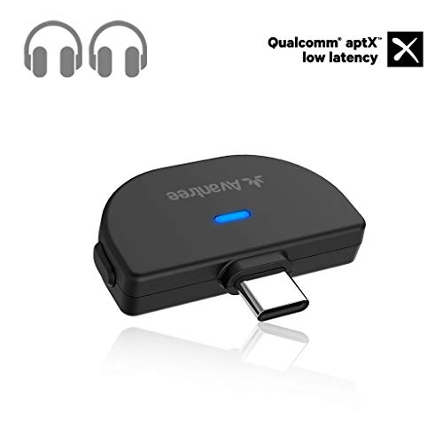 Avantree C51 USB Type-C Bluetooth 5.0 Audio Transmitter Adapter for Nintendo Switch, Compatible with AirPods, Supports 2 Bluetooth Headphones, Wireless Dongle for PS4 PC Mac, aptX Low Latency No Delay