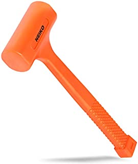 Neiko 02847A 2 LB Dead Blow Hammer, Neon Orange I Unibody Molded | Checkered Grip | Spark and Rebound Resistant