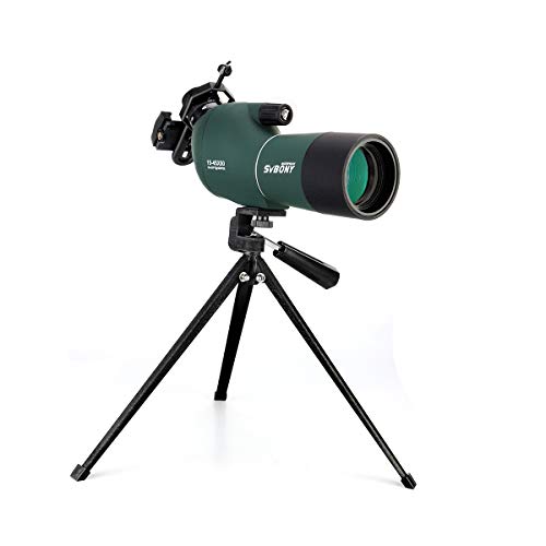 SVBONY SV28 Spotting Scope with Tripod and Phone Adapter Waterproof Angled Eyepiece Bak4 Prism for Target Shooting Bird Watching Hunting Gifts