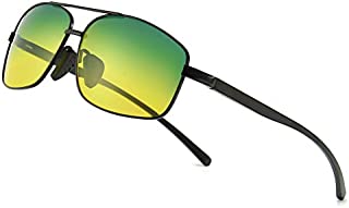 SUNGAIT Anti Glare Day and Night Vision Sunglasses for Driving Reduce Eye Strain (Black Frame/Day&Night)2458HEKRY