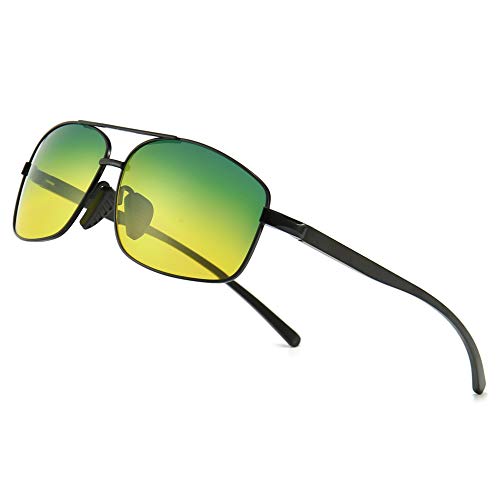 SUNGAIT Anti Glare Day and Night Vision Sunglasses for Driving Reduce Eye Strain (Black Frame/Day&Night)2458HEKRY