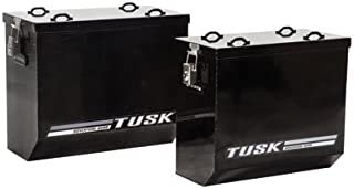 Tusk Aluminum Dual Sport Adventure Panniers - LARGE -Black or Silver - Includes Neck Gaiter (Black)