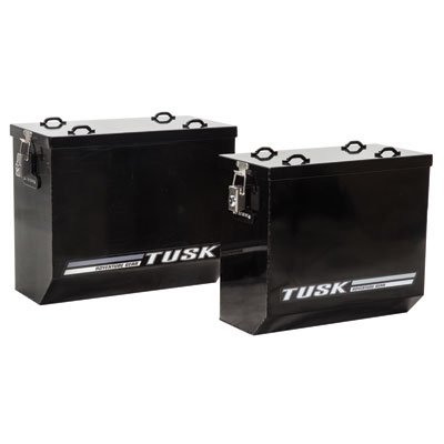 Tusk Aluminum Dual Sport Adventure Panniers - LARGE -Black or Silver - Includes Neck Gaiter (Black)