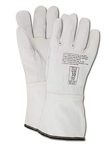 MAGID Linesman Low Voltage Protector Gloves | for Use with Rubber Electrical Insulating Gloves, Size 10, Pearl, (1 Pair)