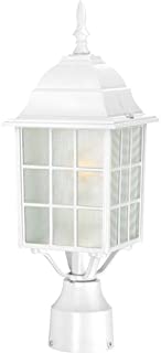 Nuvo Lighting 60/4907 Adams One Light Post Lantern 100 Watt A19 Max. Frosted Glass White Outdoor Fixture