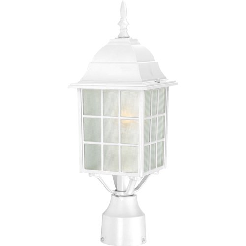 Nuvo Lighting 60/4907 Adams One Light Post Lantern 100 Watt A19 Max. Frosted Glass White Outdoor Fixture