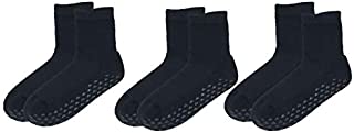 Non Skid Socks with Grips for Adults Elders Diabetic Hospital Socks Anti Slip Socks Slipper for Adults Men Women (diabeticblackB, L)