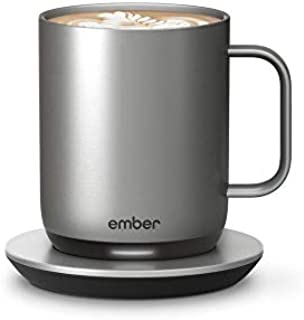 Ember Temperature Control Smart Mug 2, 10 oz, Stainless Steel, 1.5-hr Battery Life - App Controlled Heated Coffee Mug - New & Improved Design