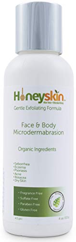 Face and Body Microdermabrasion Scrub - Natural Face Exfoliator with Manuka Honey & Aloe Vera for Dry & Sensitive Skin - Anti Aging Nourishing Facial Scrub and Deep Pore Cleanser (4 oz)