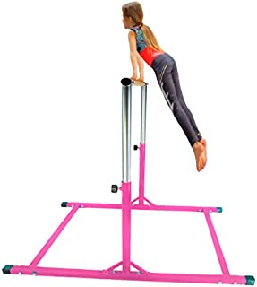 X-Factor 5 Ft Horizontal Bar Athletic Teens Adjustable Gymnastics Children's & Junior Training Kip Bars Pink