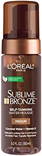 Self tanner by L'Oreal Paris, Sublime Bronze Hydrating Self-Tanning Water Mousse, Quick-Drying, Streak-Free Self-Tanner for Natural-Looking Tan, 5 fl. oz.