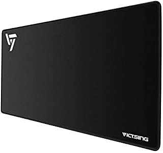 VicTsing [30% Larger Extended Gaming Mouse Pad with Stitched Edges, Long XXL Mousepad (31.5x15.7In), Desk Pad Keyboard Mat, Non-Slip Base, Water-Resistant, for Work & Gaming, Office & Home, Black