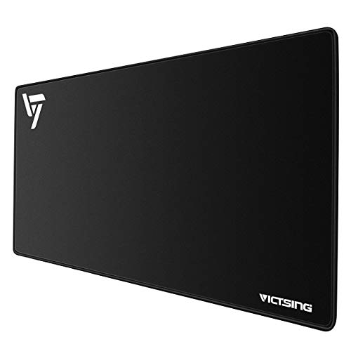 VicTsing [30% Larger Extended Gaming Mouse Pad with Stitched Edges, Long XXL Mousepad (31.5x15.7In), Desk Pad Keyboard Mat, Non-Slip Base, Water-Resistant, for Work & Gaming, Office & Home, Black