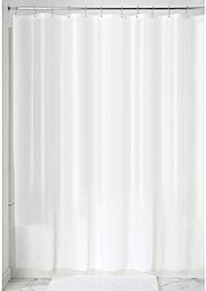 iDesign PEVA Plastic Shower Curtain Liner, Mold and Mildew Resistant Plastic Shower Curtain for use Alone or With Fabric Curtain, 72 x 72 Inches, White