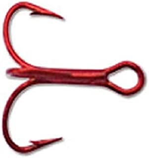 Mustad Classic Triple Grip Treble Saltwater Fishing Hook with 2 Extra Short Shank in Blonde Red Finish (Pack of 10) Sizes 2, 4, 6, 8