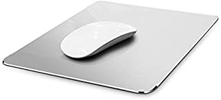 Yicaihong Metal Aluminum Mouse Pad Hard Silver Clear Modern Ultra Thin Double Side Design Mouse Mat Waterproof Fast and Accurate Control for Gaming and Office Magic, Medium 9.45X7.87 Inch