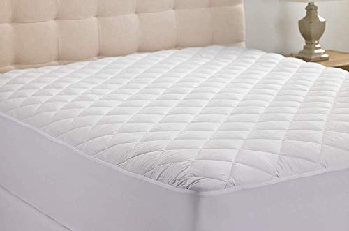 Hanna Kay Hypoallergenic Quilted Stretch-to-Fit Mattress Pad, 10 Year Warranty-Clyne Collection (Queen)