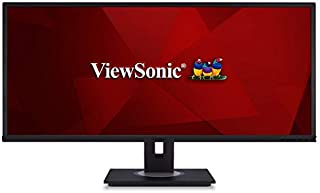 ViewSonic VG3448 34 Inch Ultra-Wide 21:9 WQHD Ergonomic Monitor with HDMI DisplayPort USB and 40 Degree Tilt for Home and Office, Black