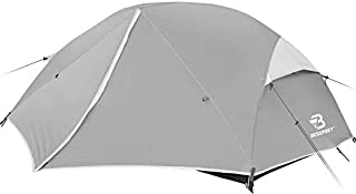 Bessport Camping Tent 3-4 Person, Easy & Quick Setup Lightweight Two Doors Backpacking Tent - Waterproof Anti-UV Protection Large Tent for Family, Outdoor, Hiking (3 Person-Grey)