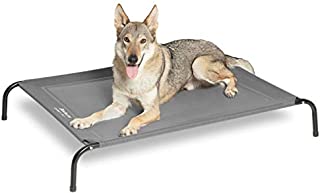 Bedsure Original Elevated Dog Cot Bed - 35/43/49 inches Large Raised Dog Cots for Large Dogs, Portable Indoor & Outdoor Pet Bed with Skid-Resistant Feet, Frame with Breathable Mesh (Grey)