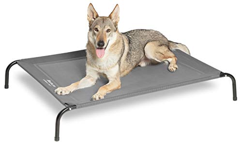 Bedsure Original Elevated Dog Cot Bed - 35/43/49 inches Large Raised Dog Cots for Large Dogs, Portable Indoor & Outdoor Pet Bed with Skid-Resistant Feet, Frame with Breathable Mesh (Grey)