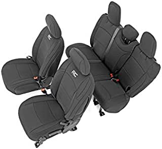 Rough Country Neoprene Seat Covers (fits) 2018-2020 Jeep Wrangler JL 4DR 1st/2nd Row | Water Resistant | 91010