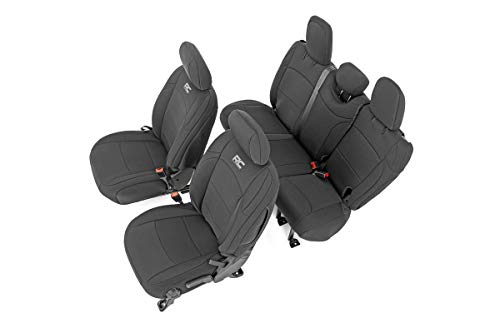 Rough Country Neoprene Seat Covers (fits) 2018-2020 Jeep Wrangler JL 4DR 1st/2nd Row | Water Resistant | 91010