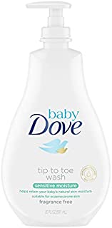 Baby Dove Tip to Toe Baby Wash and Shampoo For Baby's Delicate Skin Sensitive Moisture Tear-Free and Hypoallergenic 20 oz