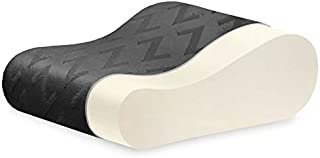 MALOUF Z Travel Size Memory Foam Molded Contour Neck Pillow-Luxurious Rayon from Bamboo Velour Washable Cover, White