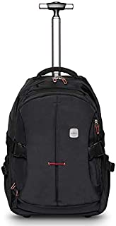 SKYMOVE 19 inches Wheeled Rolling Backpack for Adults and School Students Laptop Books Travel Backpack Bag, Black