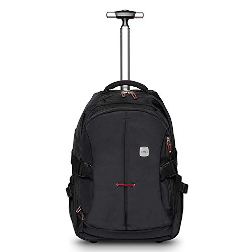 SKYMOVE 19 inches Wheeled Rolling Backpack for Adults and School Students Laptop Books Travel Backpack Bag, Black