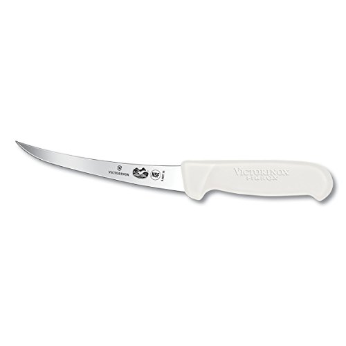 Victorinox Swiss Army Cutlery Fibrox Pro Curved Boning Knife, Semi-Stiff Blade, 6-Inch