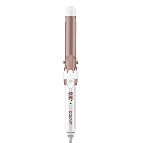 Conair Double Ceramic Curling Iron, 1 Inch Curling Iron, White/Rose Gold