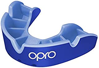 OPRO Silver Level Mouthguard | Gum Shield for Rugby, Hockey, Wrestling, and Other Combat and Contact Sports - 18 Month Dental Warranty (Blue, Adult)