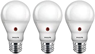 Philips LED 466599 Soft White 60 Watt Equivalent Dusk to Dawn A19 LED Light Bulb, Frustration Free 3 Pack, 3-Pack, 3 Count